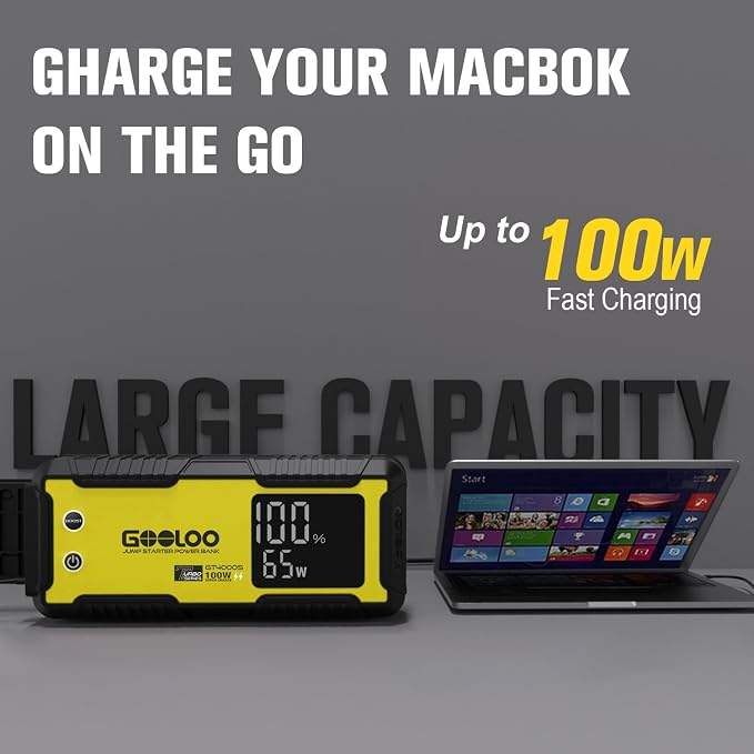 GOOLOO GT4000S Jump Starter 4000A Car Jumper Starter, 100W Fast-Charging - Image 4