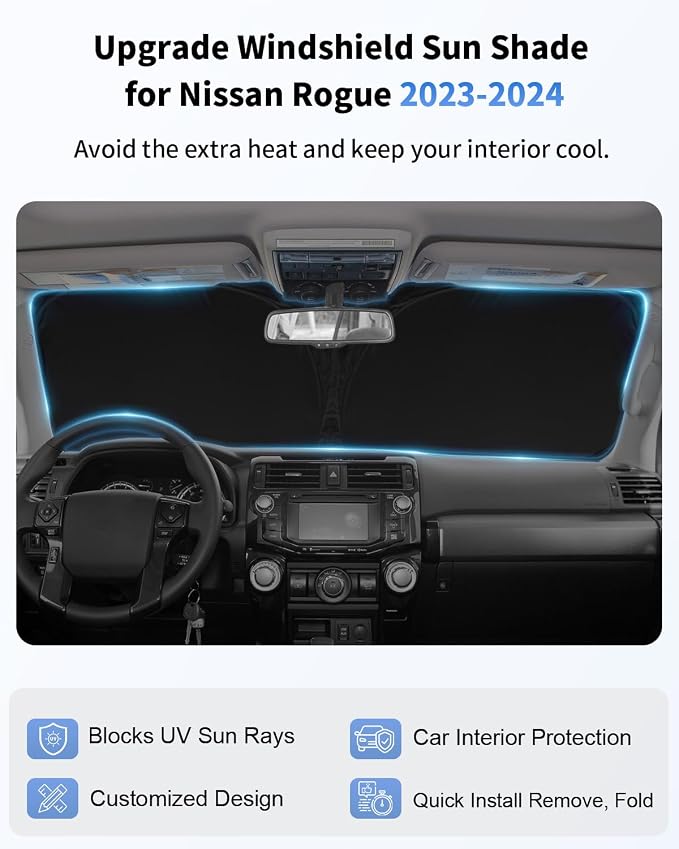for Nissan Rogue Windshield Sun Shade Sunshade Custom Fit Rogue Accessories - Image 2