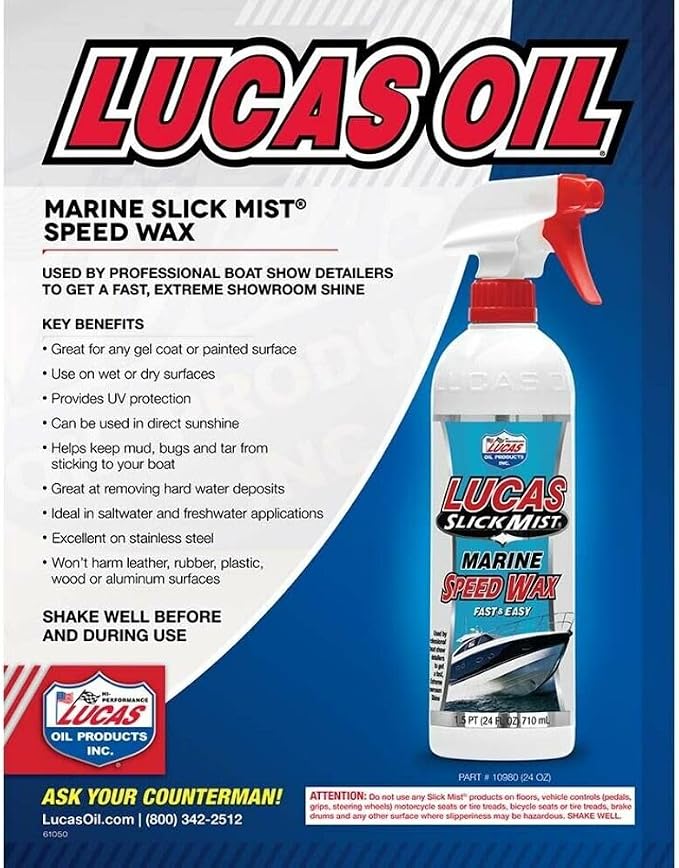 Lucas Oil 10980 Slick Mist Marine Speed Wax, 24 Oz by LucasOil