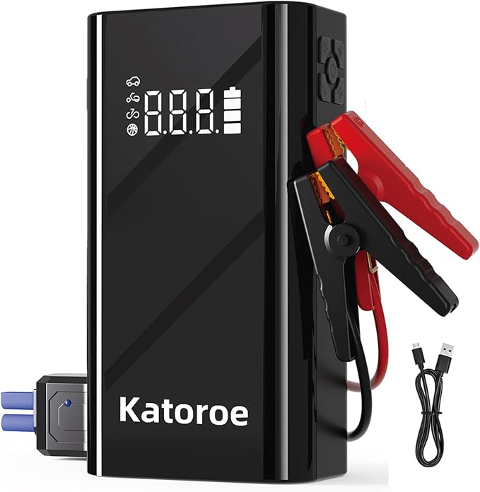 Jump Starter with Air Compressor, 4000A Portable Car Battery Jump Starter by Katoroe
