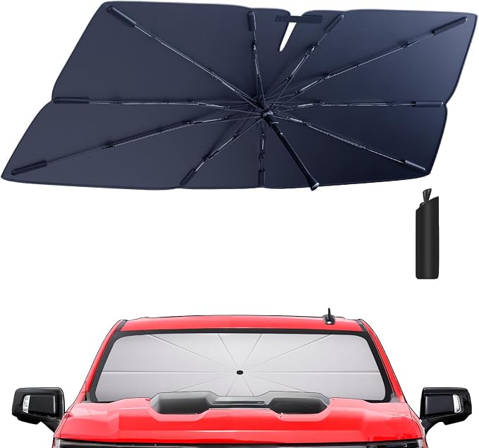Windshield Sun Shade Umbrella: for Chevy Silverado-1500-2019-2024 2025 by HIMUMOY