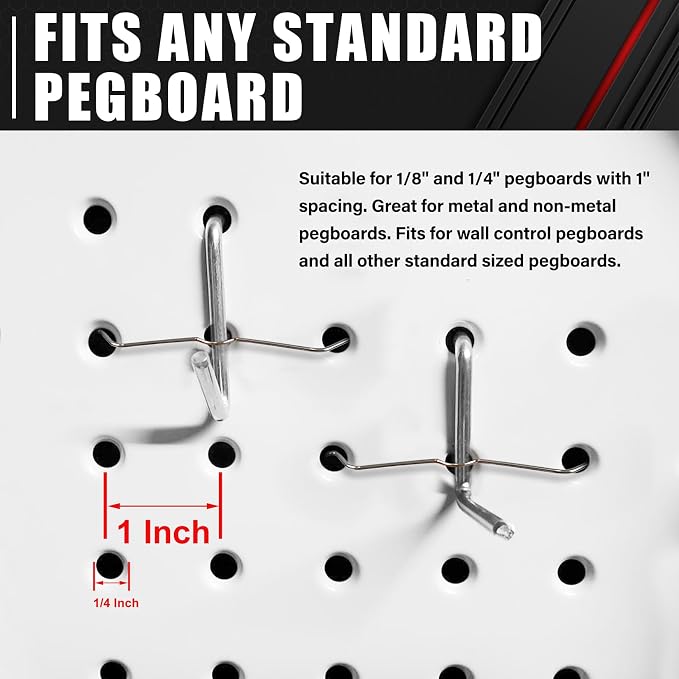 C&T 80 Piece Pegboard Hooks Assortment Kit, Pegboard Accessories Organizer Set - Image 4