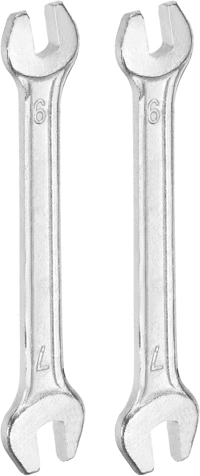 HARFINGTON 2pcs Double Open End Wrench 6mm x 7mm Metric 15 Degree Offset Angle by HARFINGTON
