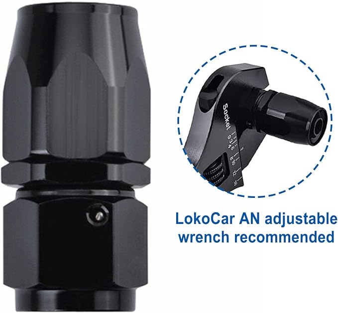 LokoCar 8AN Hose End Fitting 0 Degree Straight Swivel - Image 5