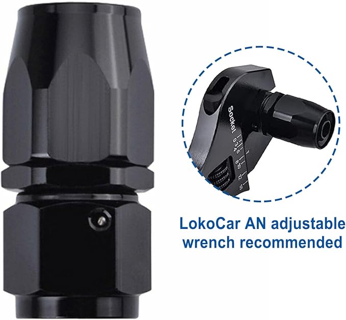 LokoCar 12AN Hose End Fitting 0 Degree Straight Swivel - Image 5