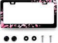 Butterfly License Plate Frame Pink Butterflies License Plate Stainless Steel by MUAWUOIK
