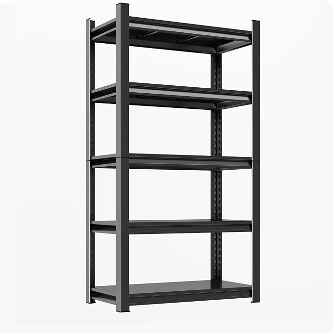63"H Garage Shelving Heavy Duty Rack, 3000 LBS Capacity 5 Tier Adjustable by ErgoNova