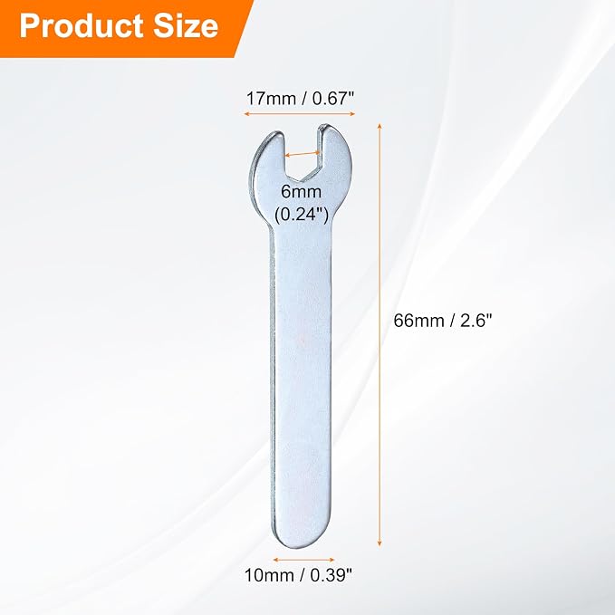 HARFINGTON 10pcs Small Wrench Open End Wrench 6x66x1.5mm Metric U-Shaped Single - Image 2