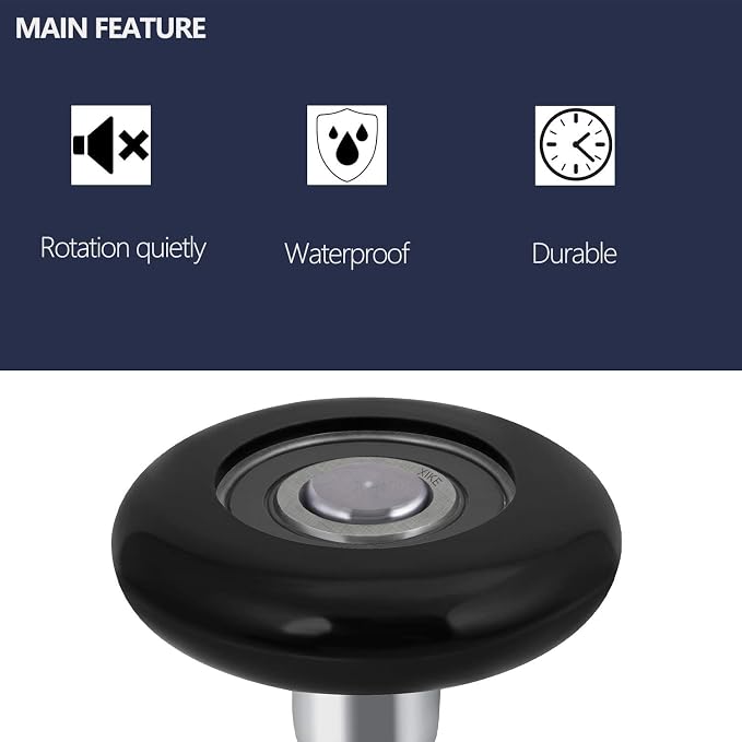 XiKe 12 Pack Black 2" Nylon Garage Door Roller 4" Stem, Quiet/Durable and High - Image 2