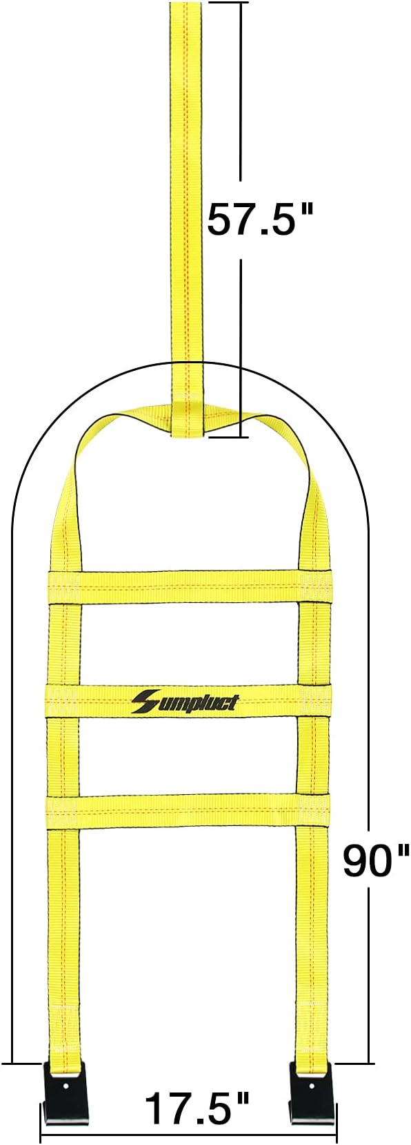 Tow Dolly Basket Straps with Flat Hook-2 Pack, Car Wheel Strap Tire Bonnet Net - Image 3