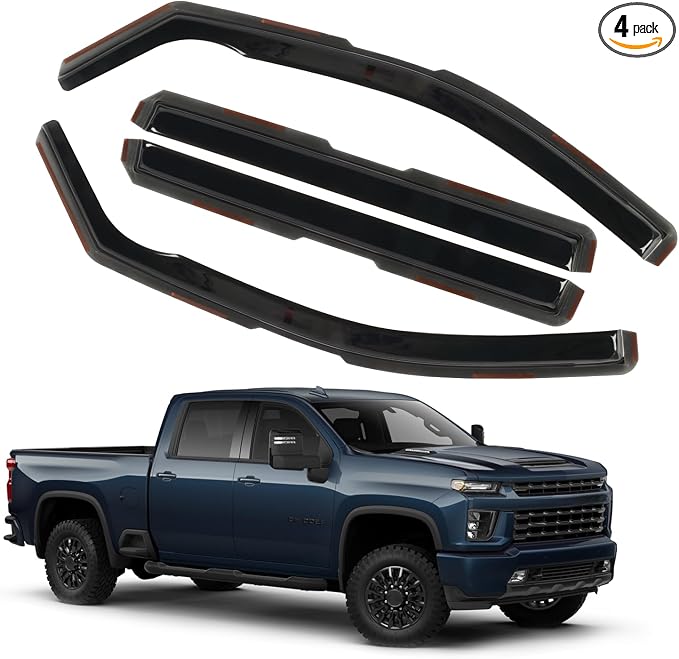 in-Channel Rain Guards Fit for 2020-2025 Chevrolet Silverado/GMC Sierra by CHYKORLA