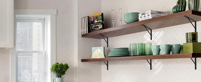 8 Pack L16 x H 10" Black Heavy Duty Shelf Brackets - Image 9