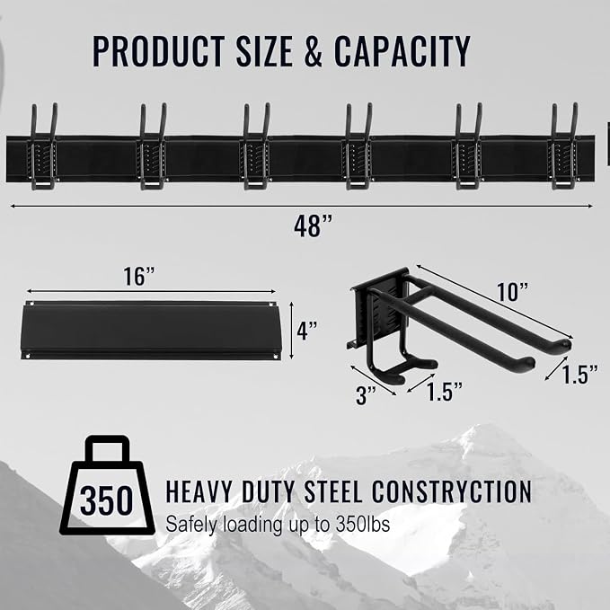 Wall Mount Tool Storage Rack, Heavy Duty Garage Storage Tool Organizer - Image 5