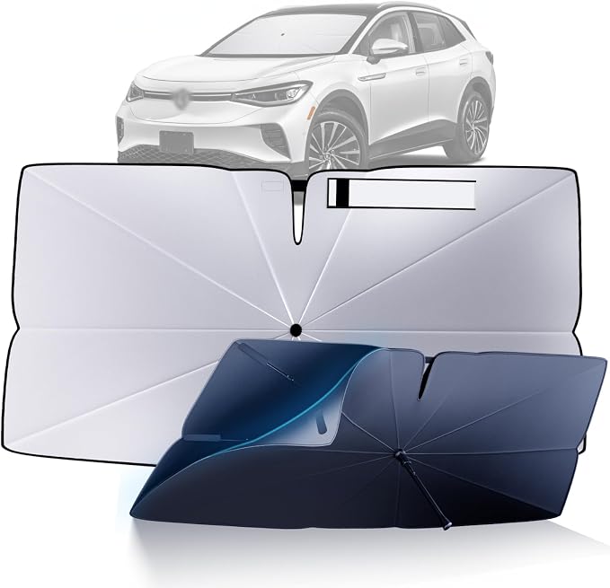 Windshield Sun Shade Umbrella for 2021-2025 Volkswagen VW ID.4 Accessories: by HIMUMOY