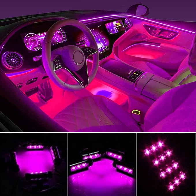 Car LED Strip Light, EJ's SUPER CAR 4pcs 36 LED Car Interior Lights Under Dash - Image 2