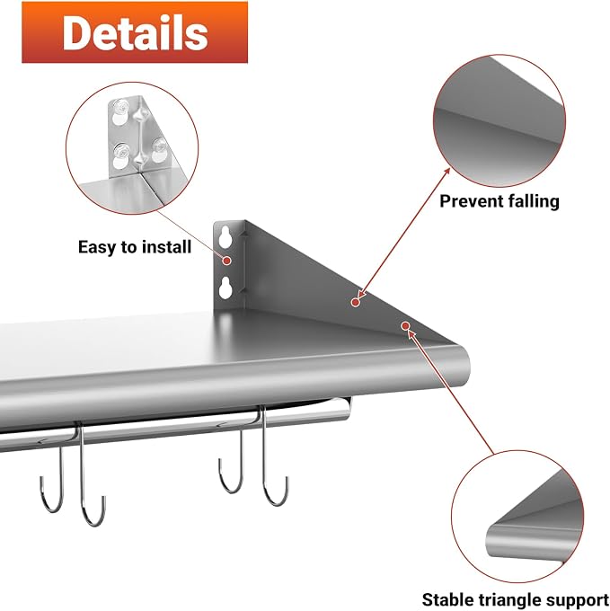 Skyflame Stainless Steel Floating Shelving - Image 4