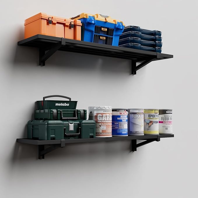 4-Pack 1.5x4ft Garage Shelving Wall Mounted, 1200lbs Load Capacity, Heavy Duty - Image 7