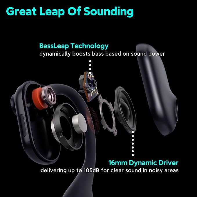 Pilot P200b Pro Bluetooth Wireless Open Ear Noise Cancelling Headphones - Image 4