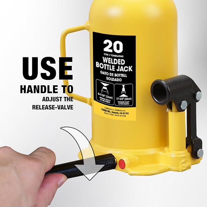 YELLOW JACKET 20 Ton Bottle Jack All Welded Hydraulic Jack - Image 4