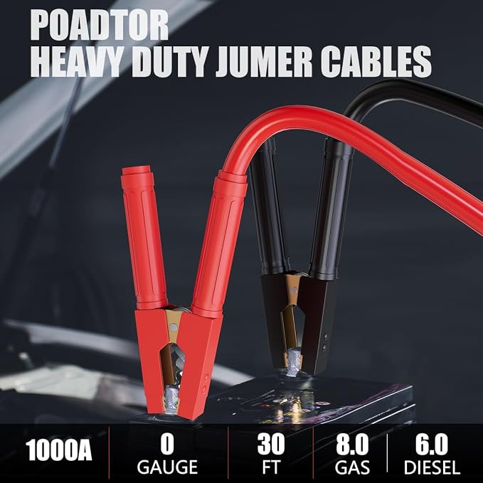 Heavy Duty Jumper Cables for Car Battery, 0 Gauge 30 Feet 1000AMP, Automotive - Image 6