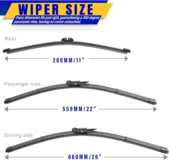3 wipers Replacement for Ford explorer 2023-2011, Windshield Wiper Blades - Image 2