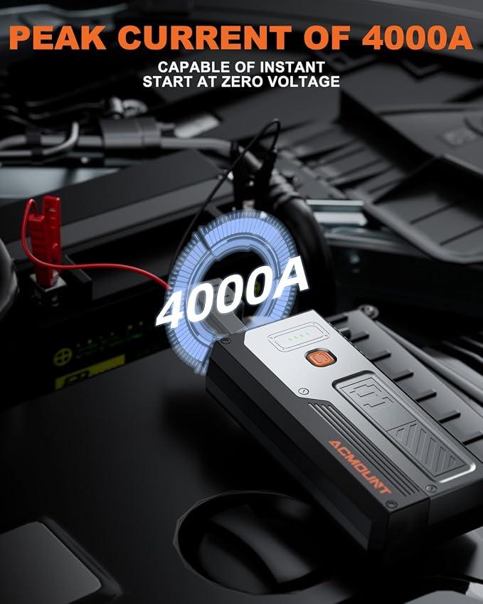 Car Jump Starter 4000A, Portable Car Battery Jump Starter - Image 3