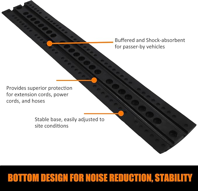 6 Ft Rubber Speed Bump, 2 Pack 2 Channel Modular Heavy Duty Speed Bumps Humps - Image 9