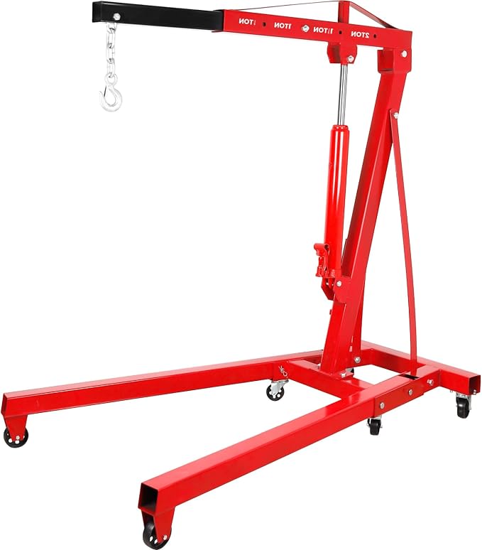 Engine Hoist 2 Ton Folding Cherry Picker Engine Hoist, Heavy Duty Alloy Steel by Unknown