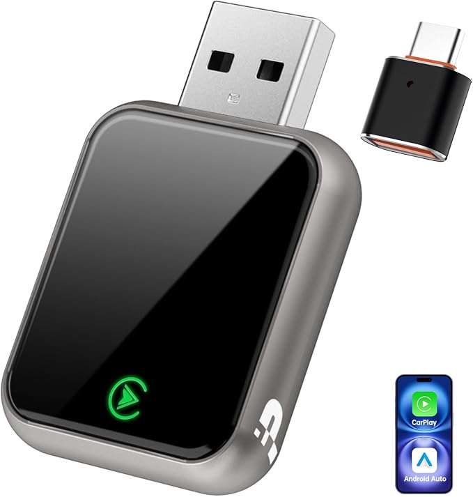 Wireless CarPlay Adapter 2025, Convert Wired to Wireless CarPlay Adaptor by PERPOTAO