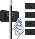 Stainless Steel Mop Holder Wall Mount – 4 Pack Heavy-Duty Broom Organizer by Unknown