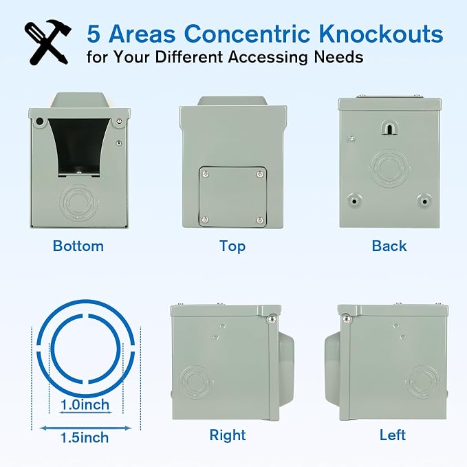 30 Amp RV Power Outlet Box, 125 Volt NEMA TT-30R Receptacle, Lockable Enclosed - Image 6