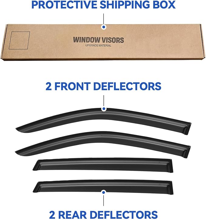 Window Visors Rain Guards for 2005-2009 Hyundai Tucson, Out-Channel Window Vent - Image 6