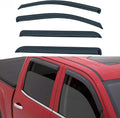Set of 4 Front+Rear Smoke Sun/Rain Guard Outside Mount Tape-On Acrylic Window by LQQDP