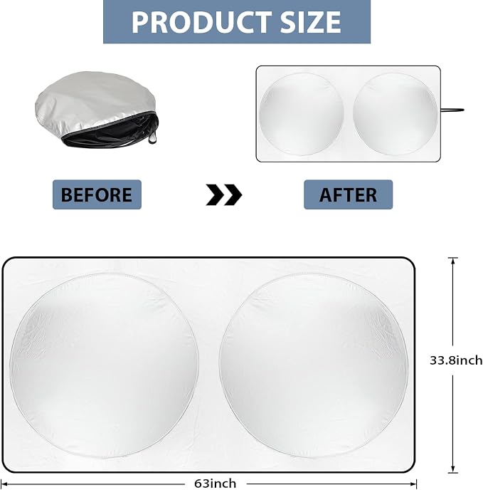 Windshield Sun Shade with Storage Pouch - Image 2