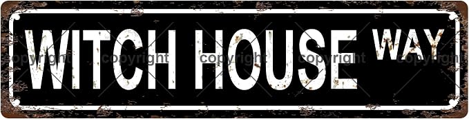 WITCH HOUSE WAY Vintage Metal Tin Sign, Street Sign, Home Decor, Room Decor by Unknown