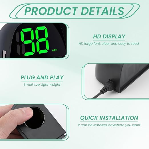 GPS Digital Speedometer for Car MPH Golf Cart Universal HUD Speed Meter - Image 3