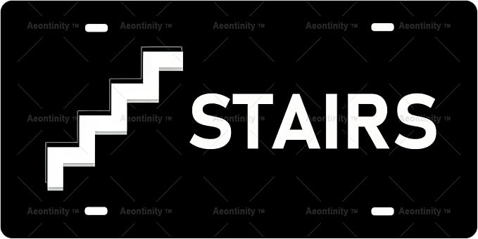 STAIRS Vintage Metal Tin Sign License Plate Bar Cafe Garage Cave Home Room Wall by Unknown