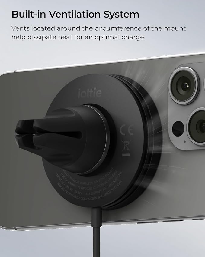 iOttie Velox Qi2 Mini Wireless Charging Car Mount - Image 6