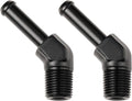 1/8 NPT Male to 1/4" Hose Barb Fitting Adapter 45 Degree Elbow Aluminum Black by Podavelle