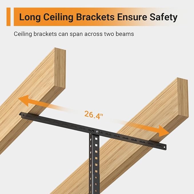 3ftx8ft Overhead Garage Storage Rack, Heavy-Duty Metal Garage Ceiling Storage - Image 4