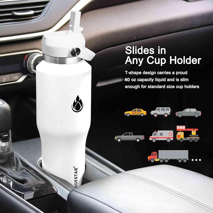 SENDESTAR 40oz Water Bottle Wide Mouth Stainless Steel Vacuum Insulated Double - Image 2