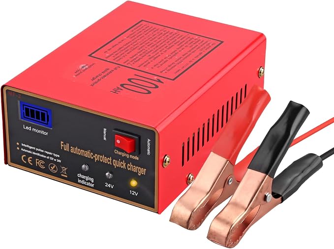 12/24V Battery Charger 10A/7.5A Smart Adjustable Car Battery Charger by AUTTGINN