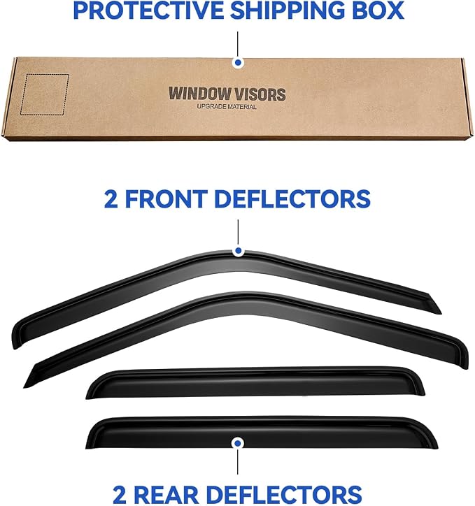 Window Visors Rain Guards for 1995-2000 Chevy Tahoe/GMC Yukon, Out-Channel - Image 5