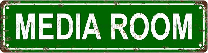 MEDIA ROOM Space Vintage Metal Tin Sign, Street Sign, Home Decor, Room Decor by Unknown