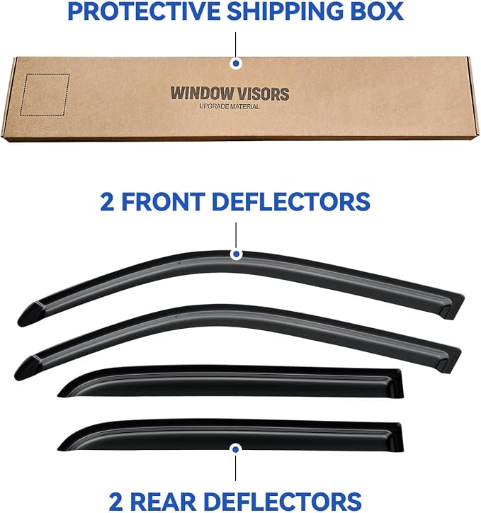Window Visors Rain Guards for 2004 2005 2006 Toyota Tundra Double Cab, - Image 5