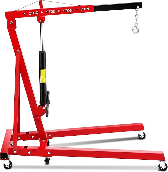 2 Ton Engine Hoist, Hydraulic Cherry Picker Engine Hoist Lift, 4400LBS Heavy - Image 8