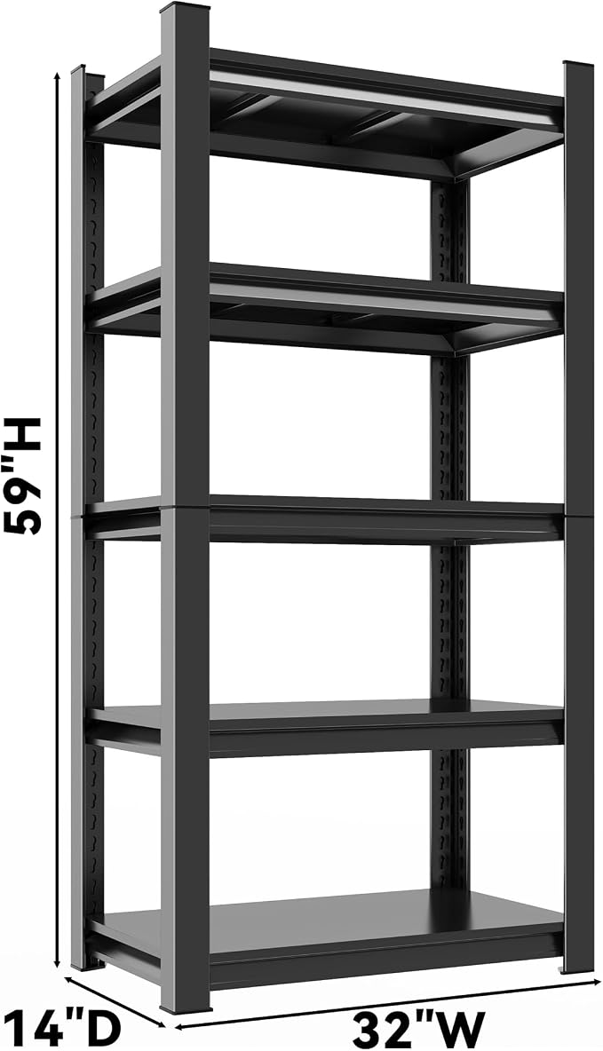 59" H Garage Shelving 3000LBS Capacity Heavy Duty Storage Shelves, Adjustable 5 - Image 3