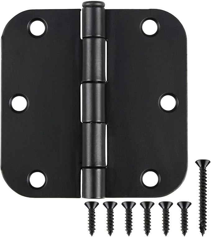 42 Pack Matte Black Door Hinges 3.5 Inch 5/8" Radius, Interior 3 1/2" Bi-fold by TDCHINGES