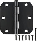 Matte Black Door Hinges 3.5 Inch Rounded 12 Pack Interior 3 1/2" Flat Iron by TDCHINGES