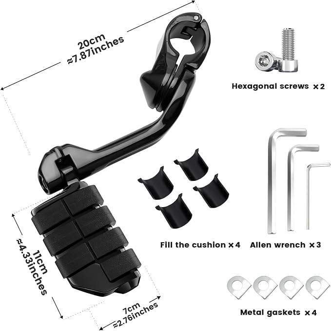 1.25" Highway Pegs Long Angled Pegs Adjustable - Image 5